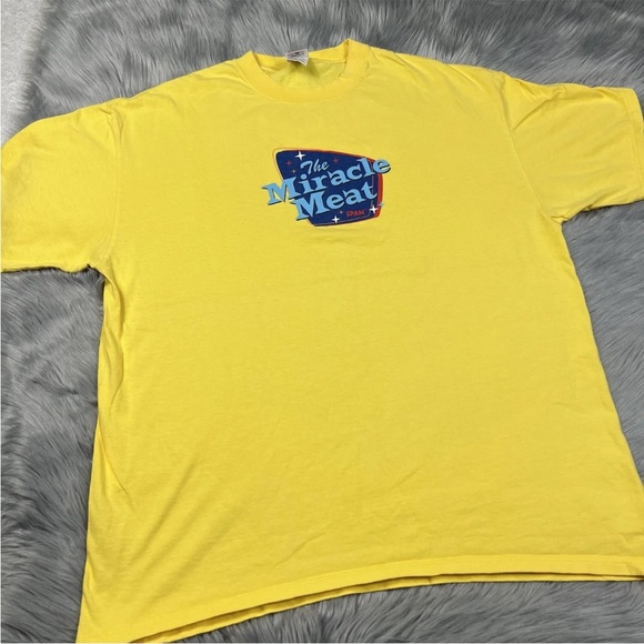 Y2K Vintage Spam Miracle Meat Yellow T Shirt - Picture 1 of 11